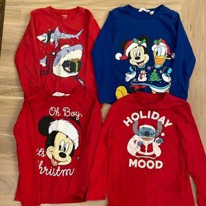 EUC - Lot of 4 Holiday Long Sleeve T-shirts - Size 7
